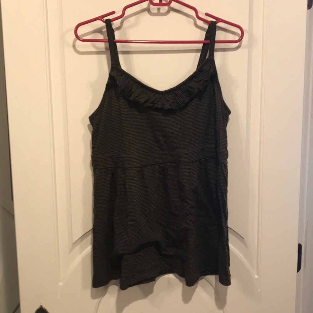 Torrid olive and black stripped babydoll top 2x
